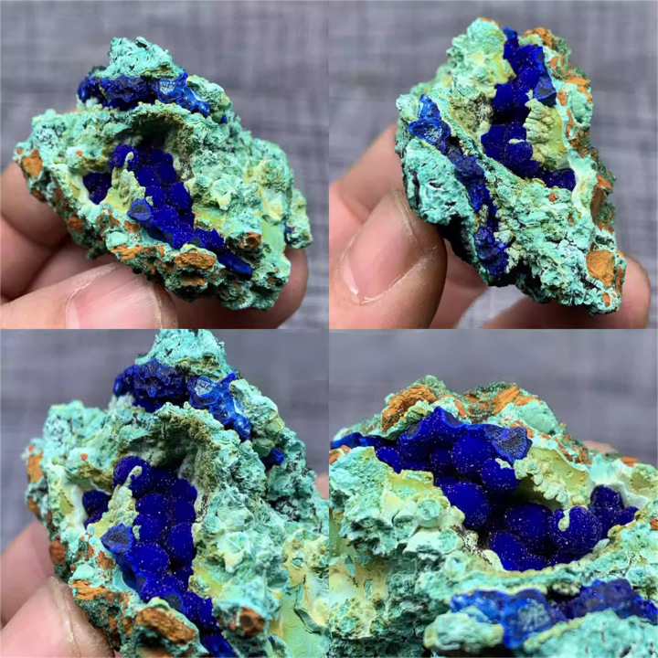 Azurit sirov kamen, azurit i malahit u sinergiji, mineralni uzorak, dekorativni mineralni predmet