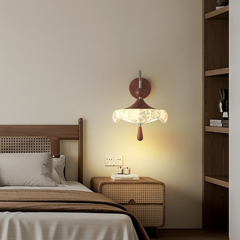 Zidna lampa s platnenim sjenilom, stil Song dinastije, LED, metalno i akrilno tijelo, za spavaću sobu i hodnik