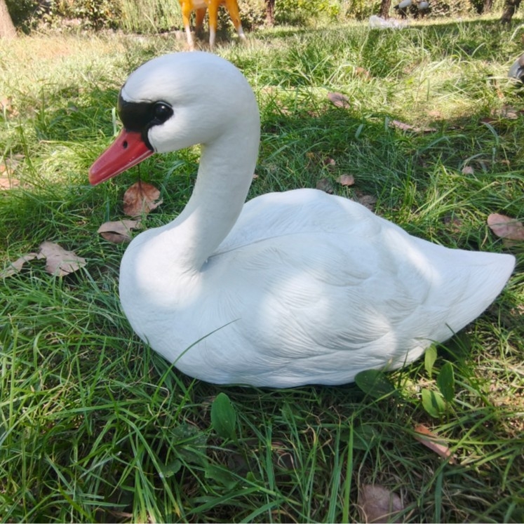 Na skladištu: novi model ukrasa za vrtni ribnjak, realistične skulpture velike bijele guske i labuda