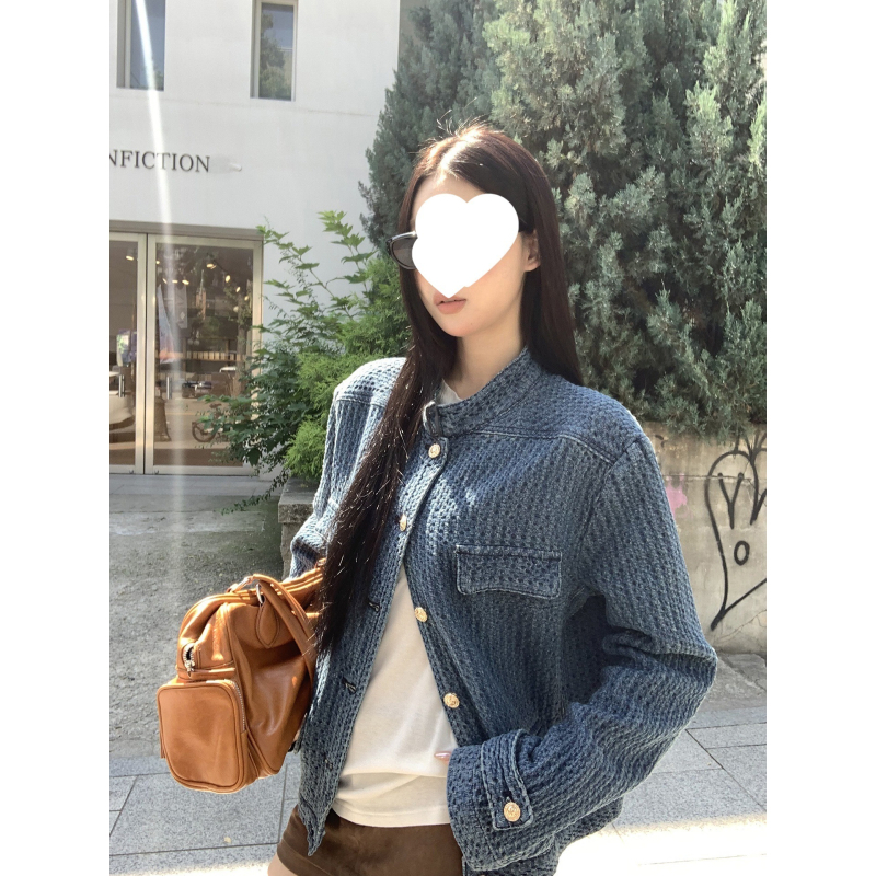 Ženska traper jakna, jesen 2025, Chanel inspiriran stil, plava, ležerni stil