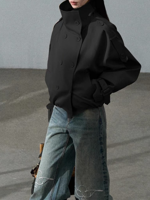 OAKMO Oversize kratka pamucna windbreaker jakna sa stojećim ovratnikom