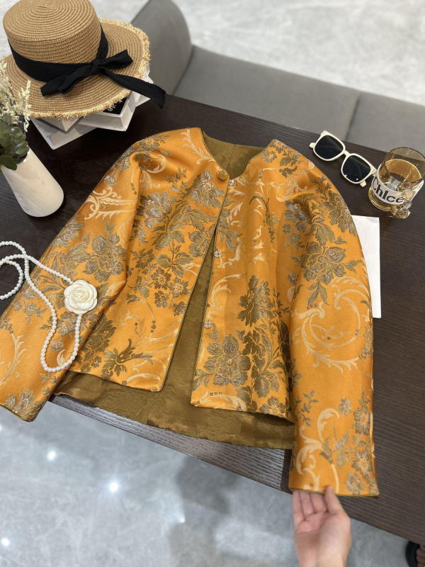 Ženski vintage dvostrani kardigan-jakna od svile i lana, dvostrano nošenje, jesen, kineski stil