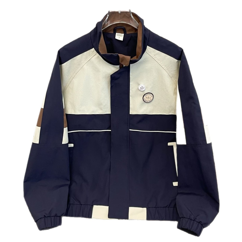 Férfi baseball dzseki színblokkokkal és álló gallérral, őszi streetwear, laza szabás