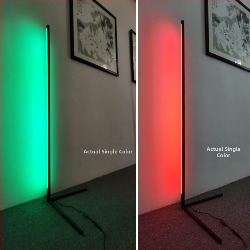 Skandinavska podna lampa s RGB – ambijentalno osvjetljenje za dnevni boravak i spavaću sobu, kutna podna lampa