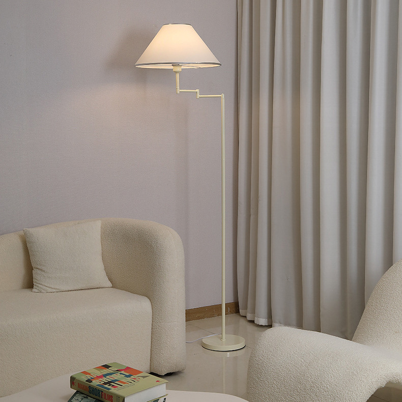 Podna lampa u korejskom stilu, moderni minimalistički dizajn, podesivog ljuljačkog ramena, za dnevni boravak, spavaću sobu i studio, lampa za čitanje