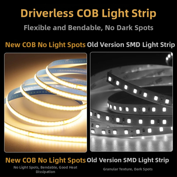 Monohromatski COB LED trak 220V za unutarnje osvjetljenje, bez drivera, samoljepljiv, linearno svjetlo