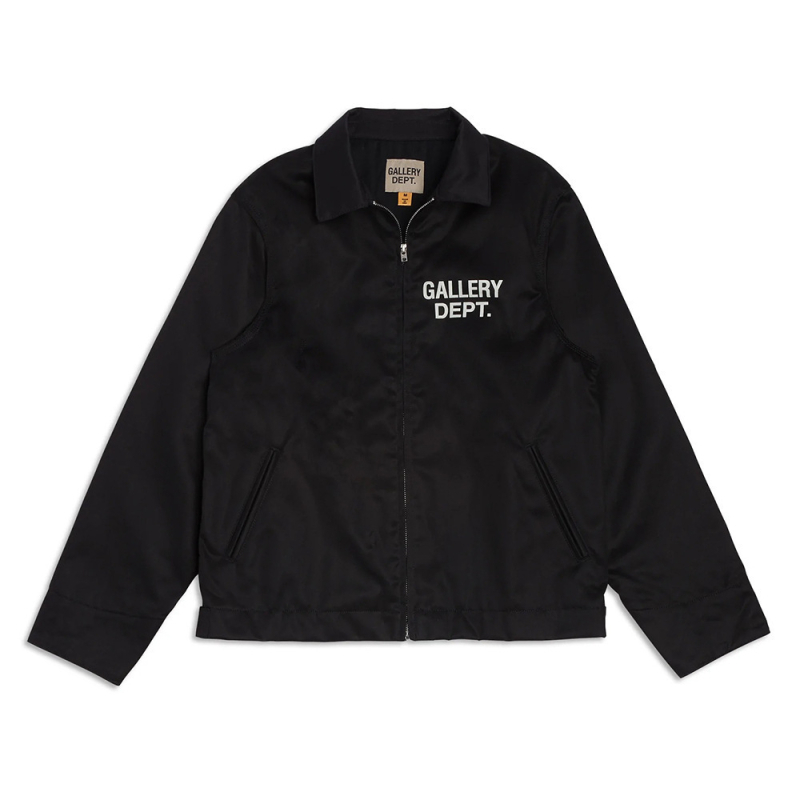 Gallery Dept inspirálta streetwear dzseki betűs nyomtatással és Carhartt panellel, VIBE baseball-stílus.