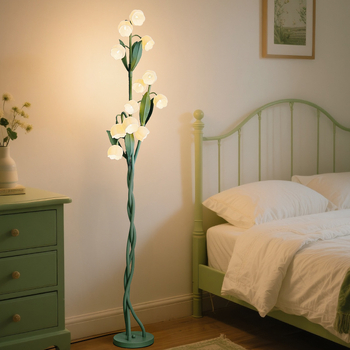 Podna lampa Lily-of-the-Valley za dnevni boravak, vintage francuski seoski stil, cvjetna lampica uz kauč
