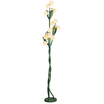 Podna lampa Lily-of-the-Valley za dnevni boravak, vintage francuski seoski stil, cvjetna lampica uz kauč