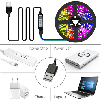 LED trak 5V 5050RGB, višebojna promjena boja Bluetooth upravljanje, 24 tipke, daljinski upravljač, atmosferično osvjetljenje