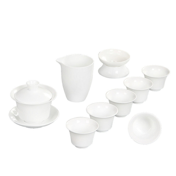 Bijeli porcelanski čajni set kung fu s poklon kutijom i logotipom