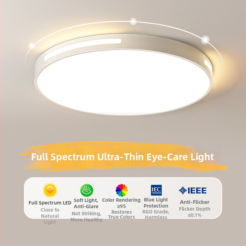 LED plafonjera s kompletnim spektrom, moderni minimalistički dizajn, elegantna za spavaću sobu i dnevnu sobu, balkon i hodnik, Zhongshan stil lampe
