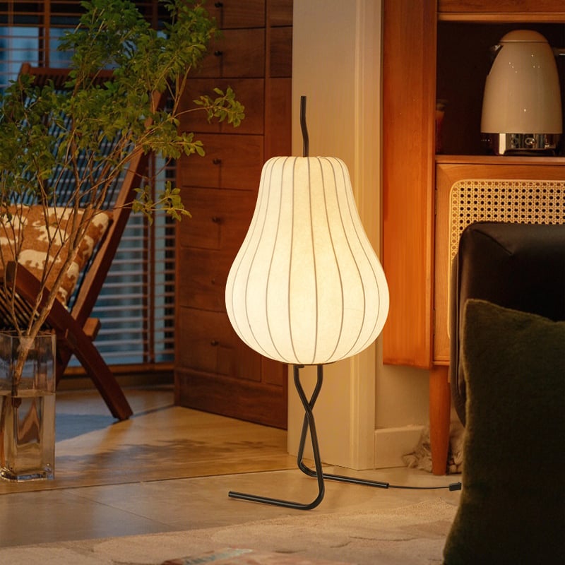 Svjetiljka od svile u obliku kruške - ugodna kutna podna lampa s ambijentalnim noćnim svjetlom, kineski stil