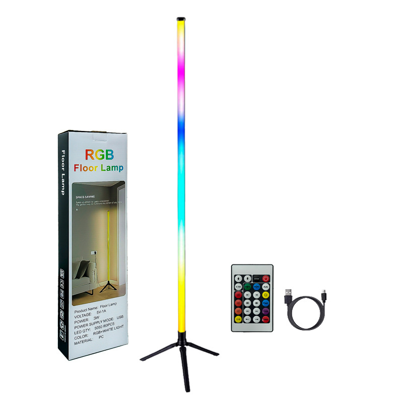 LED podna lampa s daljinskim upravljanjem, Bluetoothom i RGB ambijentalnim svjetlom – 120 cm, moderan minimalistički dizajn za barove i zabavne prostore