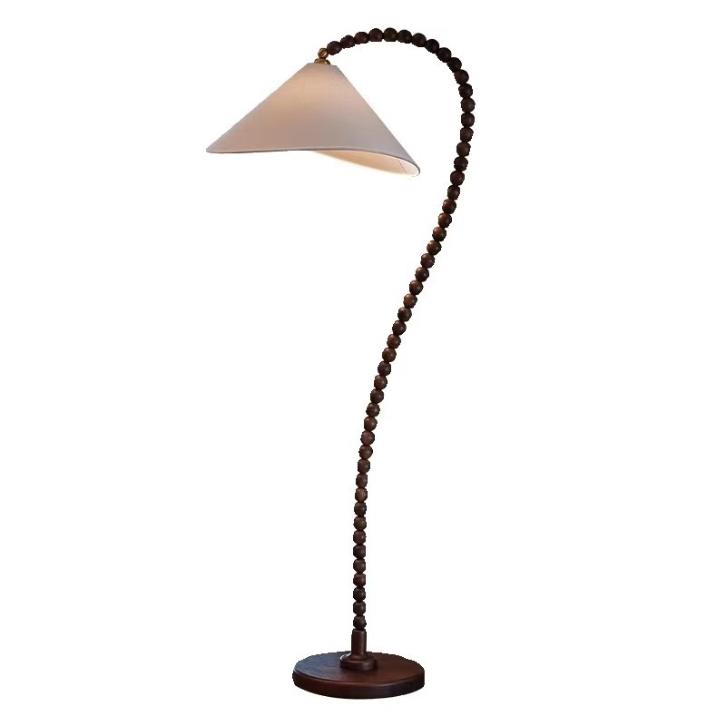 Wabi-Sabi retro podna lampa od orašćevog drveta za dnevni boravak, spavaću sobu i radnu sobu – Francuski stil