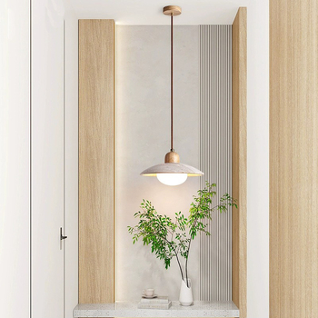 Japanski stil luster za spavaću sobu, drveno kremaste nijanse, retro wabi-sabi dizajn, tijelo oblaka, akrilni abažur, LED rasvjeta, pogodna za spavaću sobu ili restoran/bar