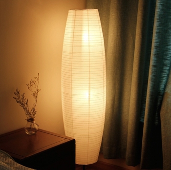 LED podna lampa s papirnim abažurom, skandinavski stil, uspravni dizajn, za dnevni boravak i spavaću sobu, topla svjetlost