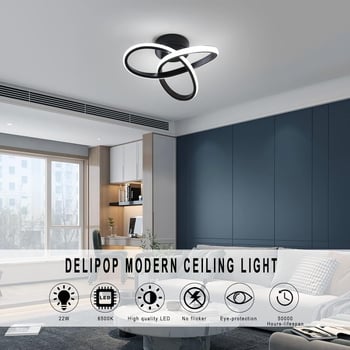 Nordijski minimalistički LED stropno svjetlo za dnevni boravak, spavaću sobu i hodnik – aluminijsko tijelo, sjenilo od vinila
