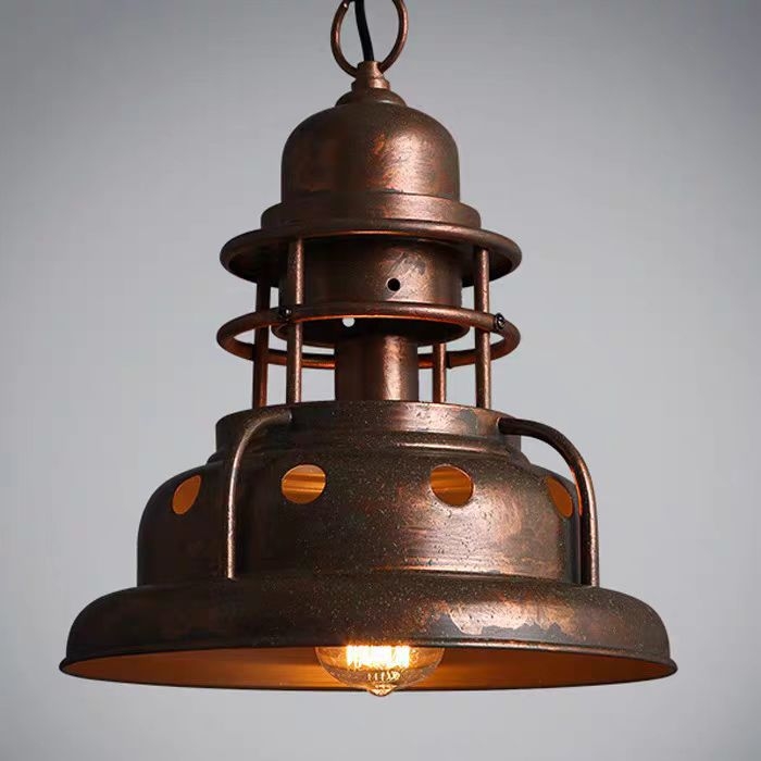 Retro industrijski UFO viseći luster od željeza – za restorane, hodnike i bar – mali vintage luster
