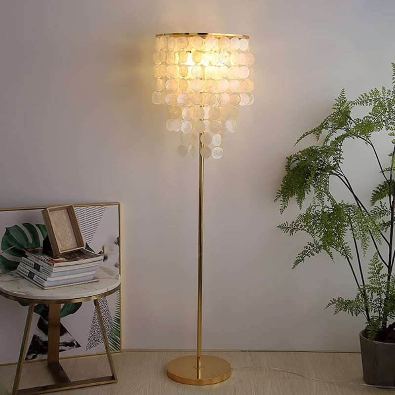 Stojna lampa u američkom stilu za dom, lampa u obliku školjke za spavaću sobu, dizajnerska talijanska lampa za kauč, lagana luksuzna stojeća lampa, lampa u obliku školjke