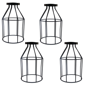 Crni metalni abažur s dizajnom ptičje kavezice za lustre ili zidnu lampu, termos-stil, promjer 120 mm, visina 190 mm, debljina 2.8 mm, kompatibilan s Bakelite držačem 40 mm