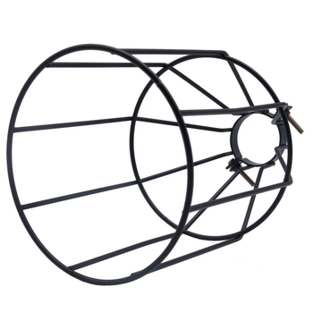 Crni metalni abažur s dizajnom ptičje kavezice za lustre ili zidnu lampu, termos-stil, promjer 120 mm, visina 190 mm, debljina 2.8 mm, kompatibilan s Bakelite držačem 40 mm