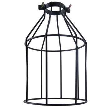 Crni metalni abažur s dizajnom ptičje kavezice za lustre ili zidnu lampu, termos-stil, promjer 120 mm, visina 190 mm, debljina 2.8 mm, kompatibilan s Bakelite držačem 40 mm
