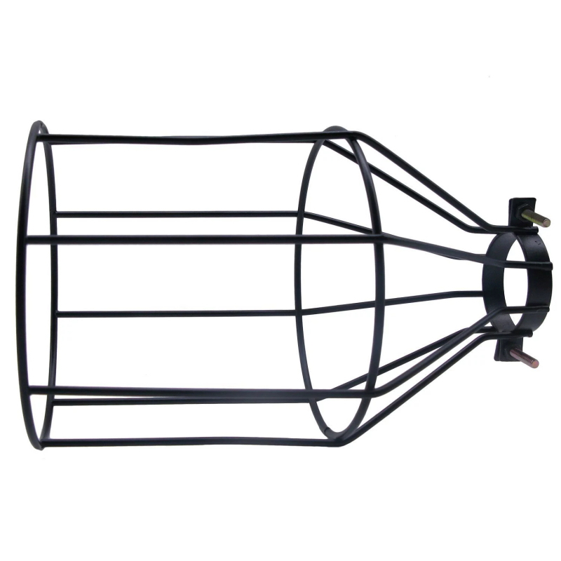 Crni metalni abažur s dizajnom ptičje kavezice za lustre ili zidnu lampu, termos-stil, promjer 120 mm, visina 190 mm, debljina 2.8 mm, kompatibilan s Bakelite držačem 40 mm