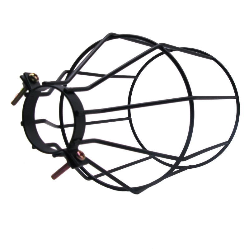 Crni metalni abažur s dizajnom ptičje kavezice za lustre ili zidnu lampu, termos-stil, promjer 120 mm, visina 190 mm, debljina 2.8 mm, kompatibilan s Bakelite držačem 40 mm
