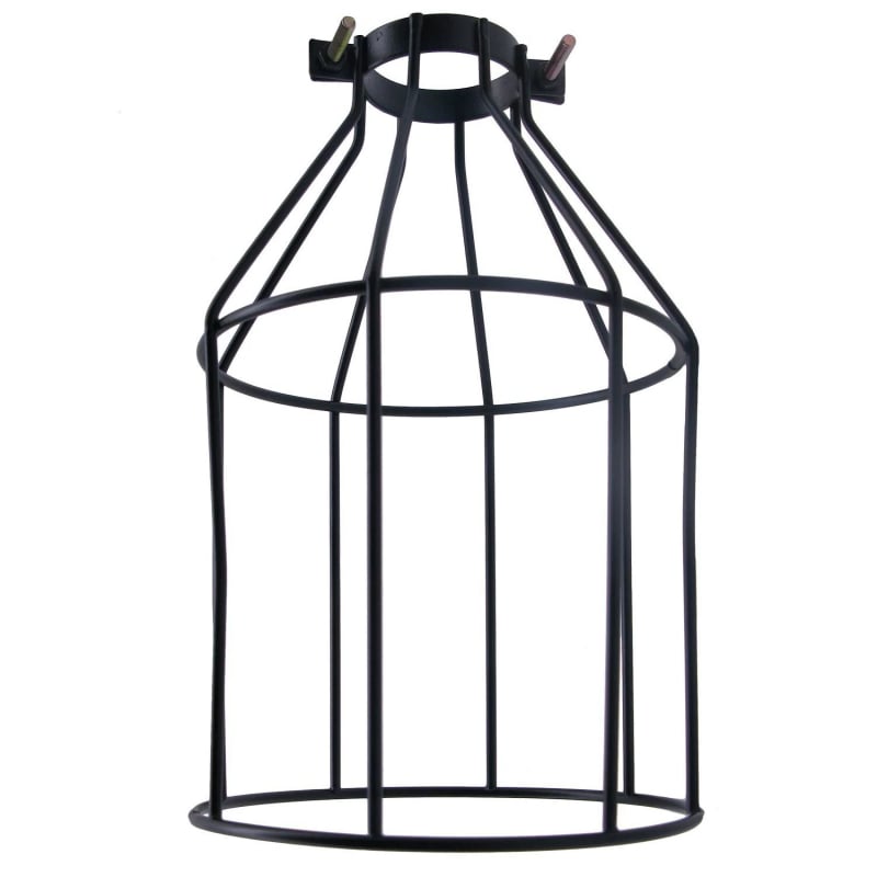 Crni metalni abažur s dizajnom ptičje kavezice za lustre ili zidnu lampu, termos-stil, promjer 120 mm, visina 190 mm, debljina 2.8 mm, kompatibilan s Bakelite držačem 40 mm