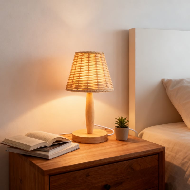 Ručni pleteni ratanski abažur lampe – ambijentalno osvjetljenje, stolna lampa DIY
