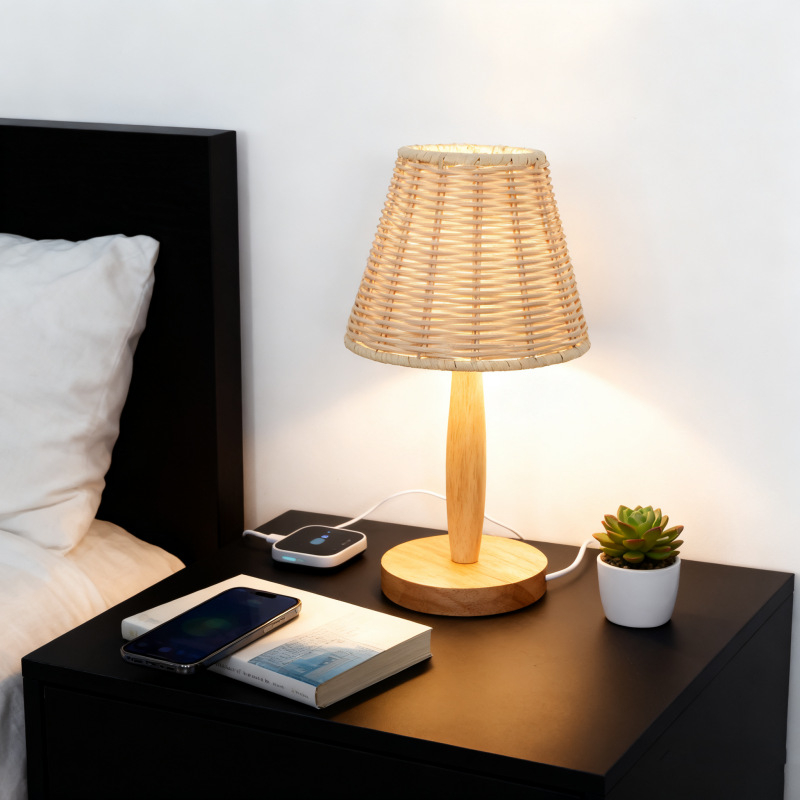 Ručni pleteni ratanski abažur lampe – ambijentalno osvjetljenje, stolna lampa DIY