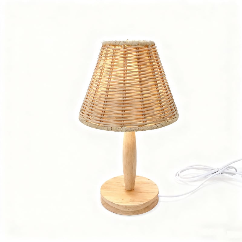 Ručni pleteni ratanski abažur lampe – ambijentalno osvjetljenje, stolna lampa DIY