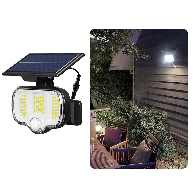 Solarna vanjska zidna svjetiljka s PIR senzorom, IPX5 vodootporna, LED 3.2W, moderna vrtna svjetiljka