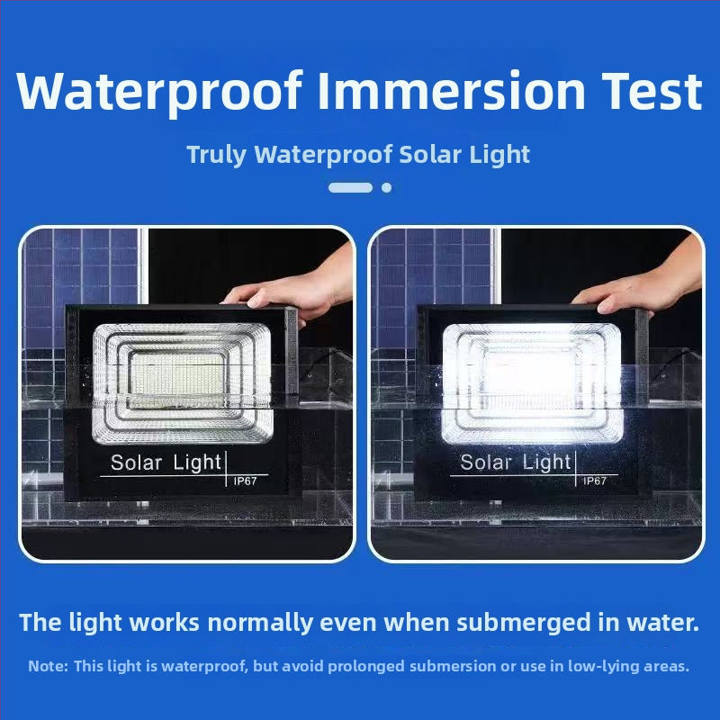 Solarni reflektor za kućni dvorište, vanjsko LED rasvjetno svjetlo visoke snage, IP67 vodootporno, višenamjensko, s daljinskim upravljačem