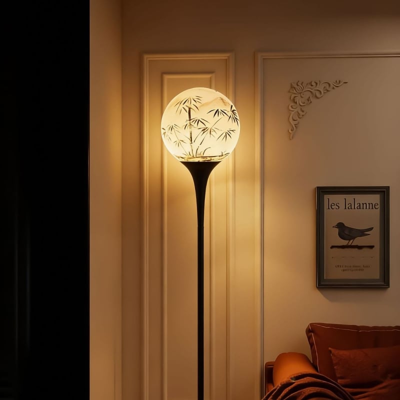 Podna svjetiljka u stilu Song za spavaću sobu i dnevni boravak, atmosfera srednjeg stoljeća