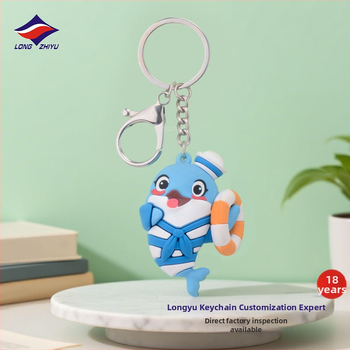 Longzhiyu 18-godišnja prilagođena PVC mekana guma 3D figurica privjesak za ključeve, silikonski dodatak