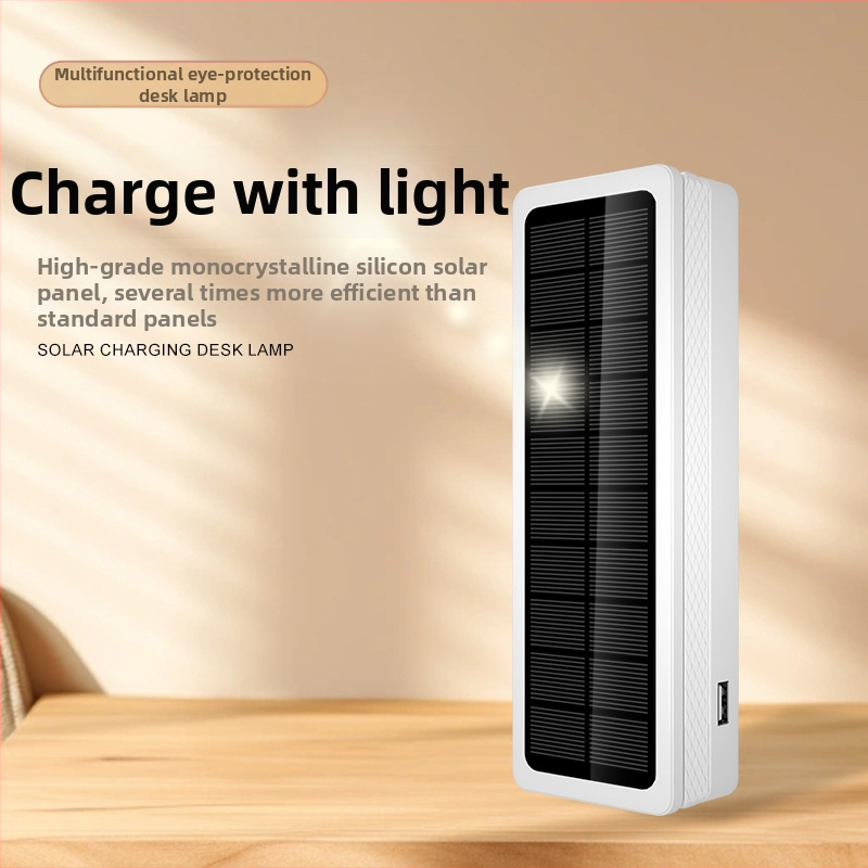 Kamp lampica s solarnim punjenjem i USB-om, sklopiva prijenosna stolna rasvjeta za noćni ormarić i power bank