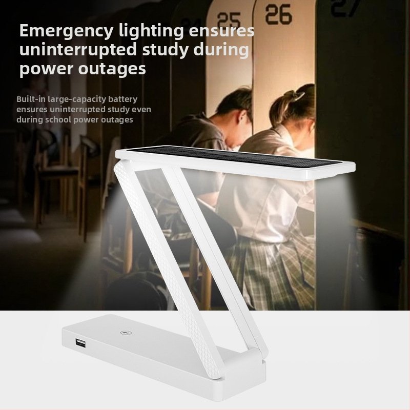 Kamp lampica s solarnim punjenjem i USB-om, sklopiva prijenosna stolna rasvjeta za noćni ormarić i power bank
