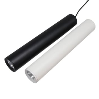 Okrugli cilindrični LED viseći luster za restorane i barove, crne boje, minimalistički stil, 12W, s jednim izvorom svjetla, prilagodljiv dizajn
