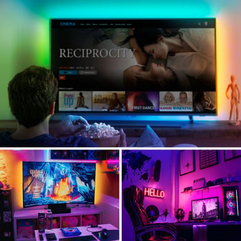 Inteligentno LED svjetlo sa senzorom pokreta i RGB bojama, magnetska samoljepljiva noćna lampica za garderobu i ormarić