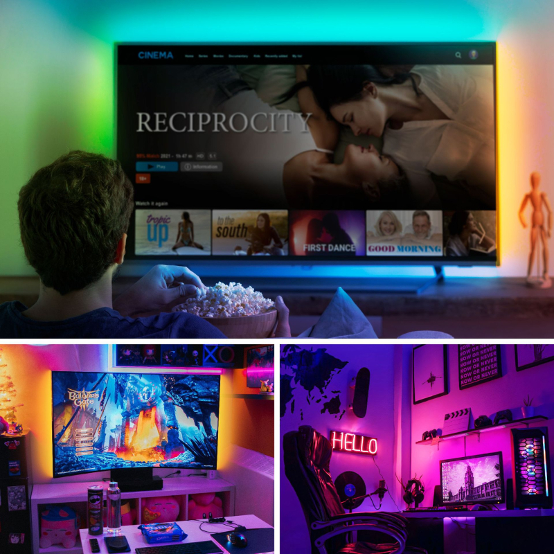 Inteligentno LED svjetlo sa senzorom pokreta i RGB bojama, magnetska samoljepljiva noćna lampica za garderobu i ormarić