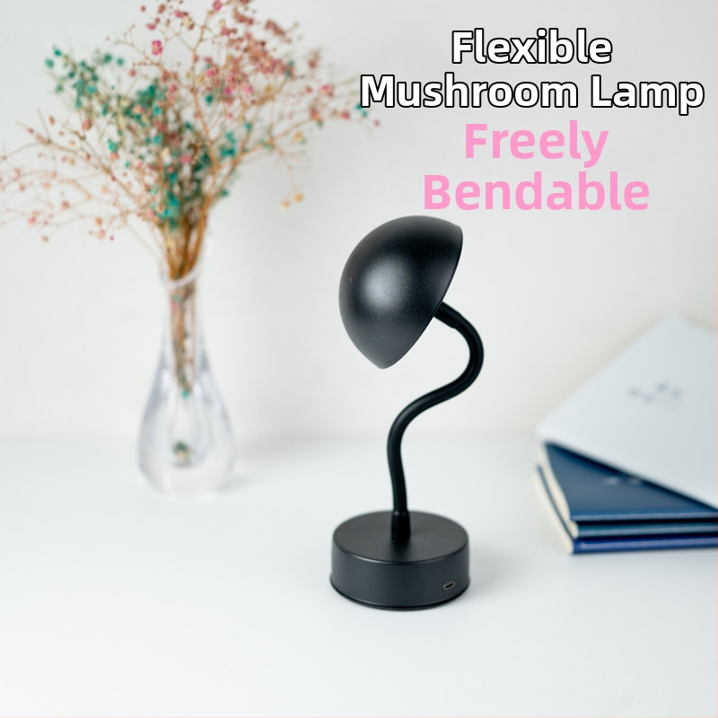 Kovová stolná lampa tvaru huby s nabíjaním cez USB – moderný dizajn do spálne, obývačky a baru