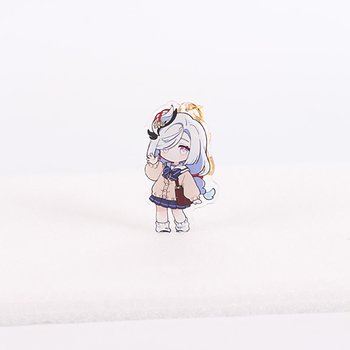 Prilagođeni akrilni ključni lančić s dvostrukim slojem anime postolja, DIY privjesak crtani lik, idol merch