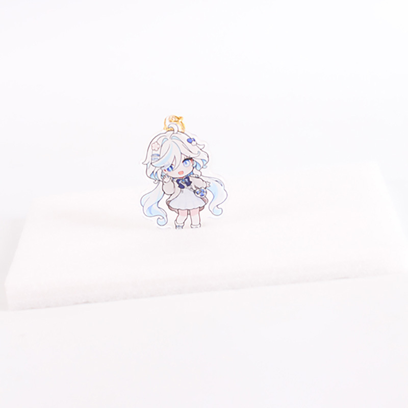 Prilagođeni akrilni ključni lančić s dvostrukim slojem anime postolja, DIY privjesak crtani lik, idol merch