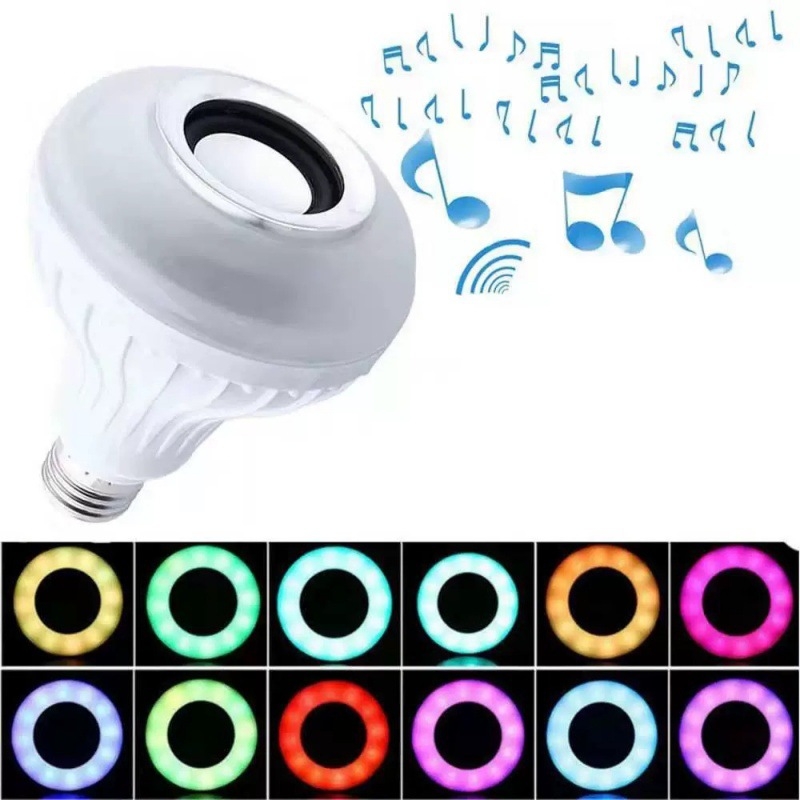 RGB Bluetooth LED žarulja s bojom osvjetljenja, stropna lampa s bežičnim daljinskim upravljačem i ugrađenim zvučnikom