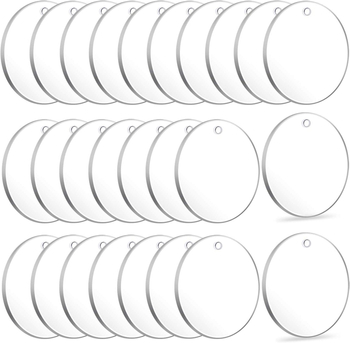 Akrilni ključni lanac – prozirni okrugli disk za DIY graviranje