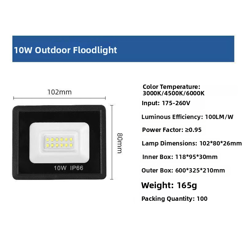 10W LED reflektor, visoka svjetlina, IP68, vanjska rasvjeta