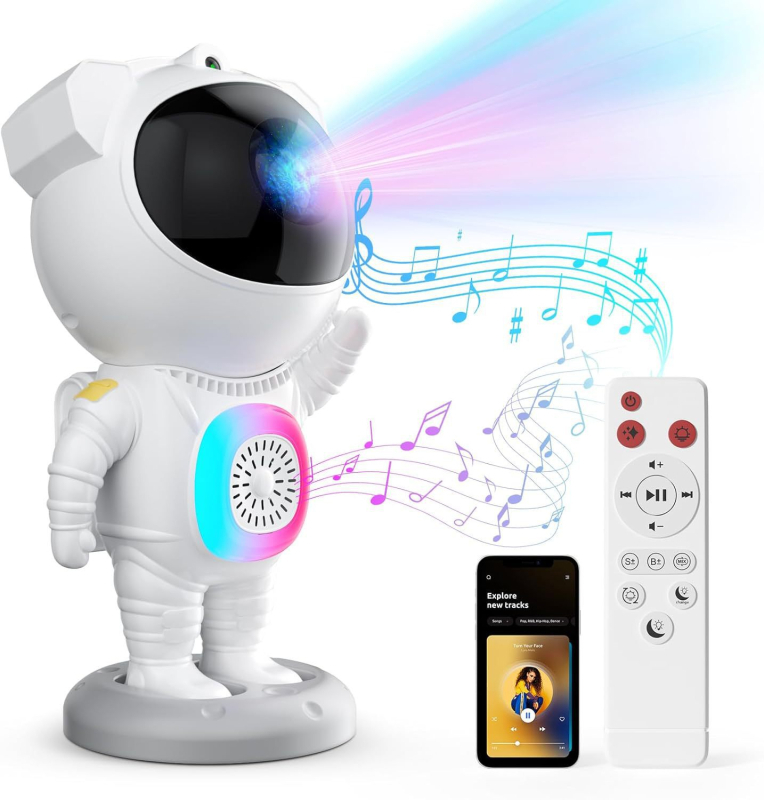 Lampa za projekciju zvjezdanog neba s Bluetooth glazbom, astronautskom motivom, noćnim svjetlom i laserskom dekoracijom
