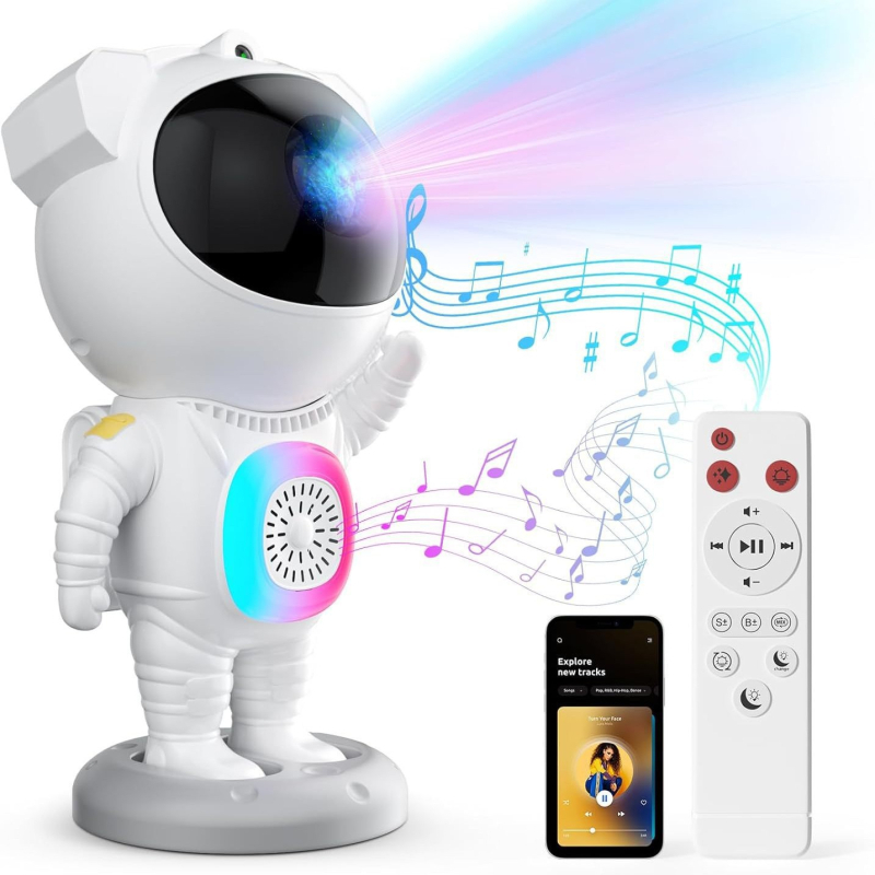 Lampa za projekciju zvjezdanog neba s Bluetooth glazbom, astronautskom motivom, noćnim svjetlom i laserskom dekoracijom